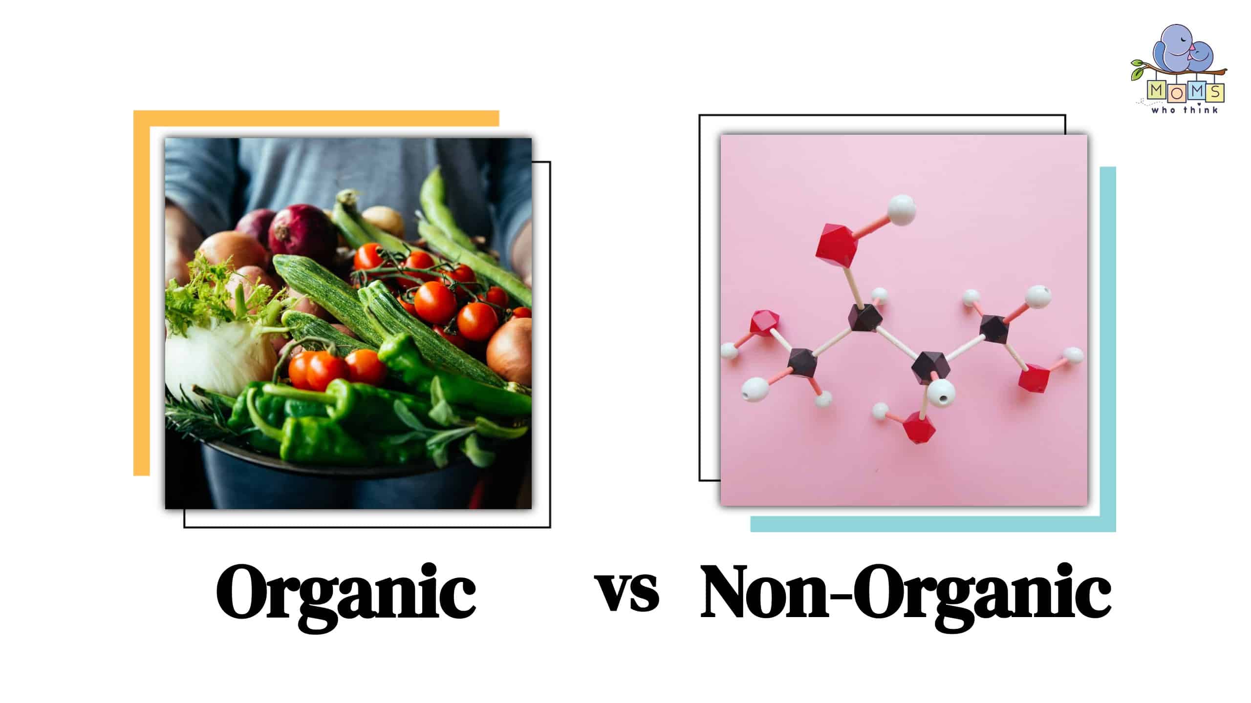 organic food vs non-organic food visual comparison